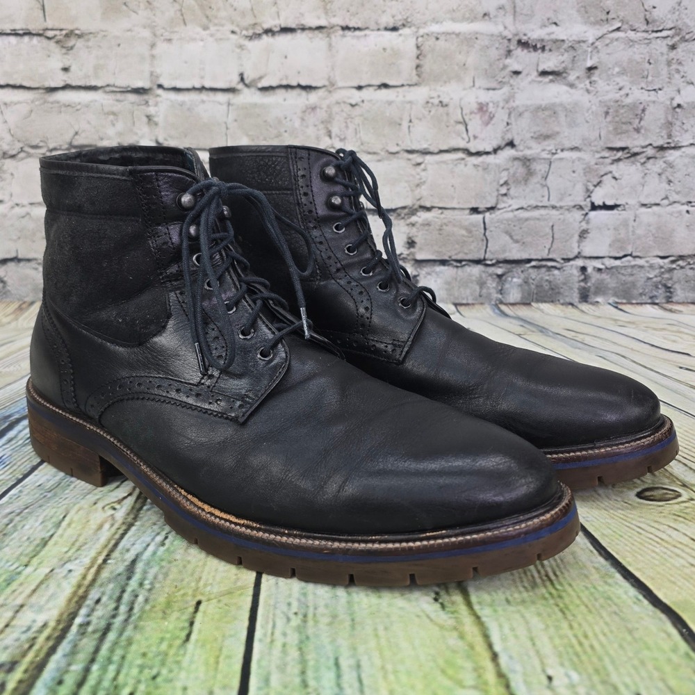 Johnston & Murphy XC-Flex Cody Boots Mens 12 Black Leather Shearling 20-1307